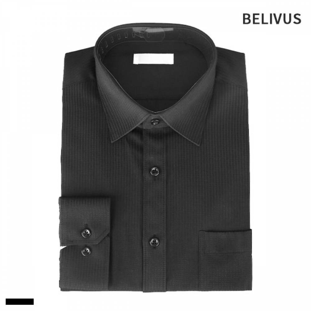 빌리버스 남자 와이셔츠 BSV109 패턴 일반핏 블랙