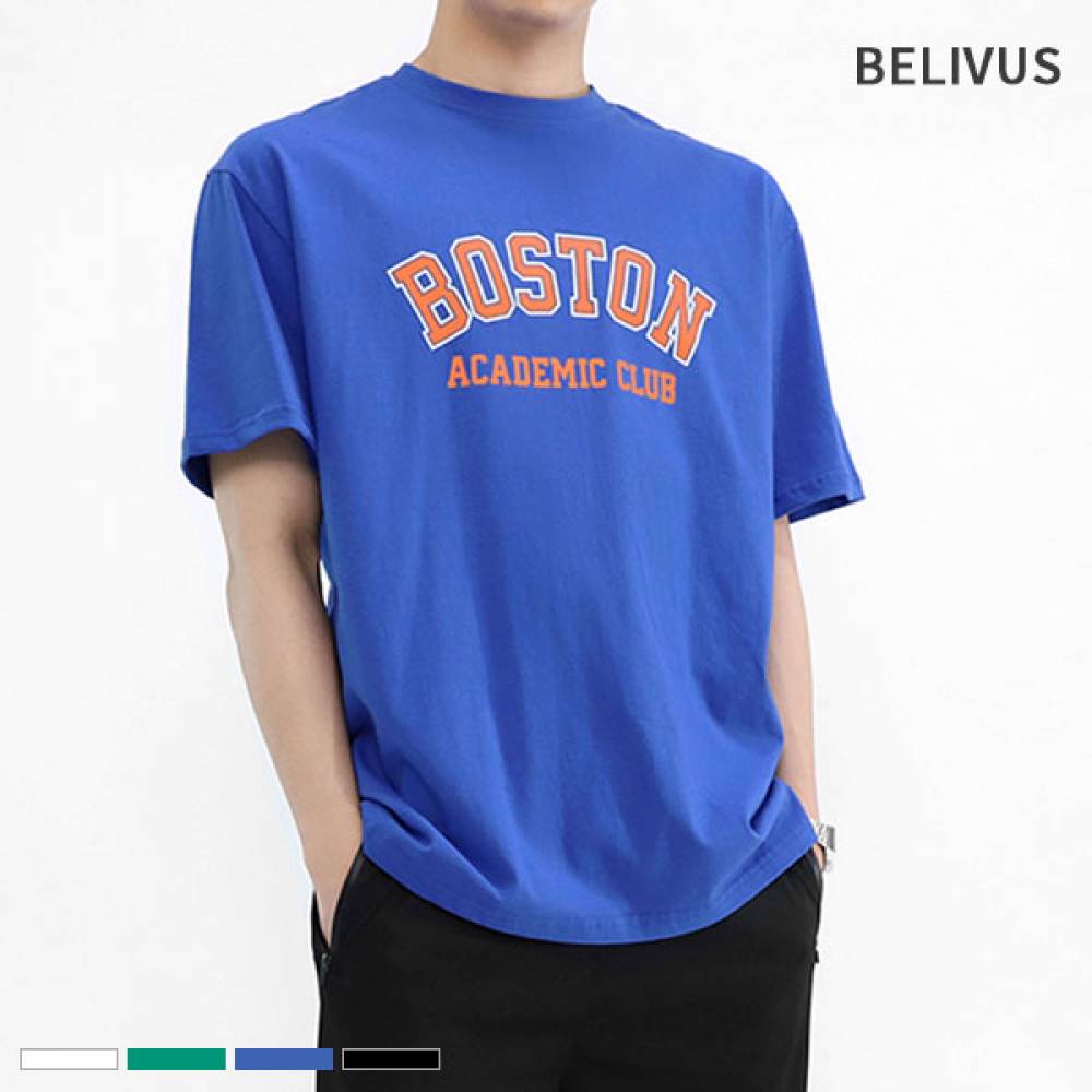빌리버스 남자 반팔티 BLS023 라운드 여름 면 티셔츠