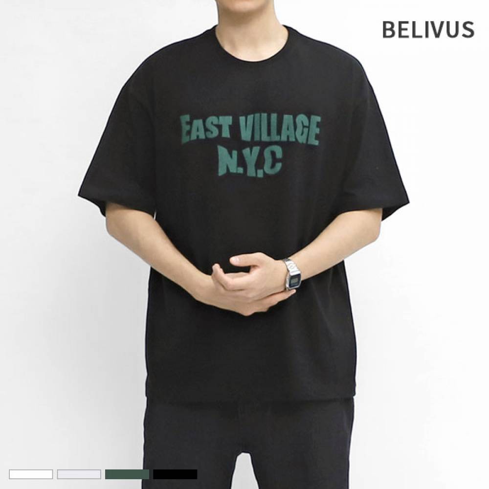 빌리버스 남자 반팔티 BRV104 라운드 여름 면 티셔츠