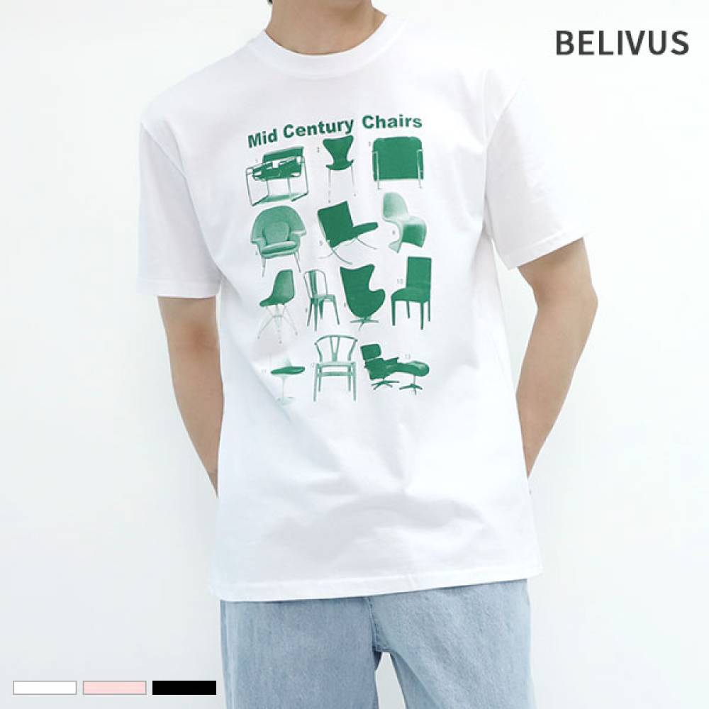 빌리버스 남자 반팔티 BTM008 라운드 여름 면 티셔츠