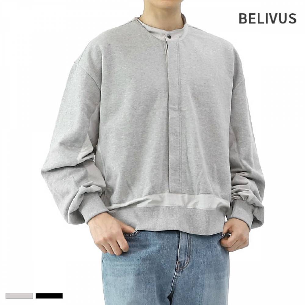 빌리버스 남자 맨투맨 BIT115 배색 긴팔 티셔츠