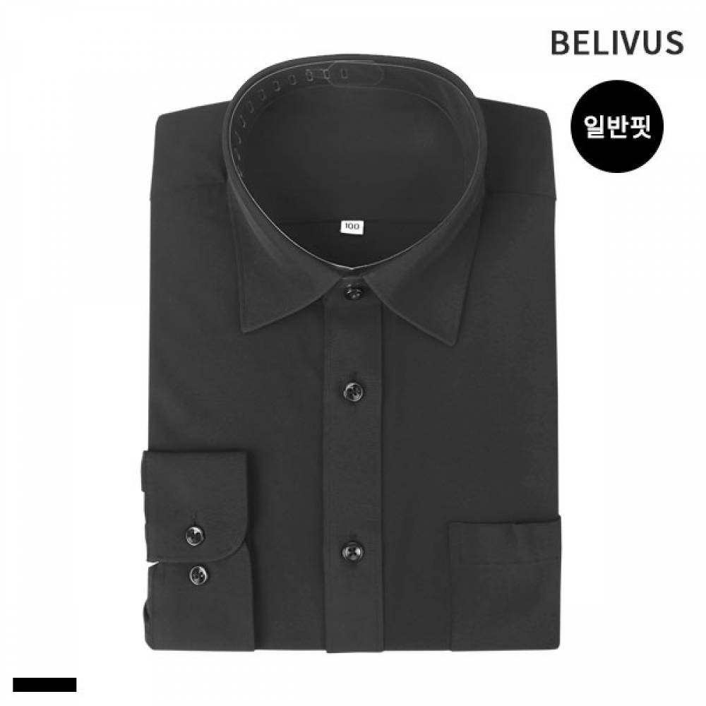 빌리버스 남자 와이셔츠 BSV106 무지 일반핏 블랙