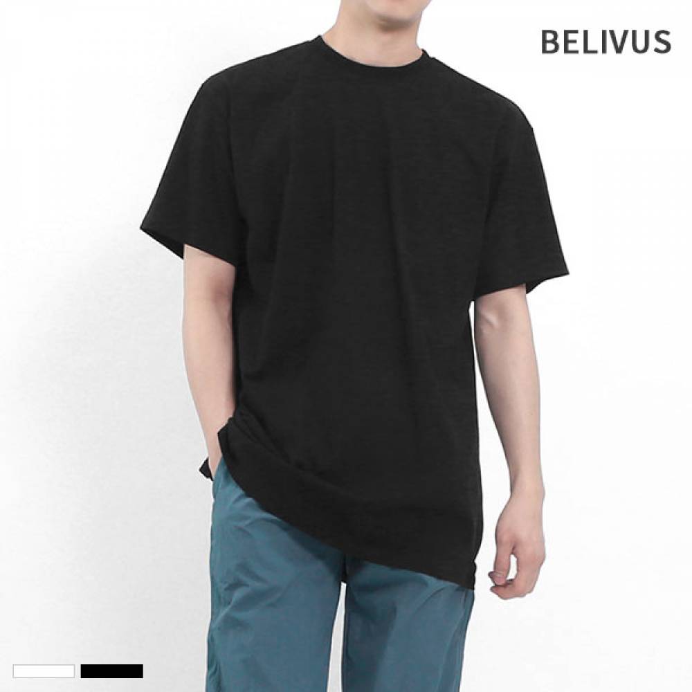빌리버스 남자 반팔티 BMD098 레이어드 무지 티셔츠