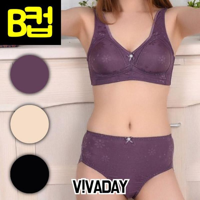 [SIN] VIVADAY-RS13 꽃무늬 몰드런닝형 B컵브라세트