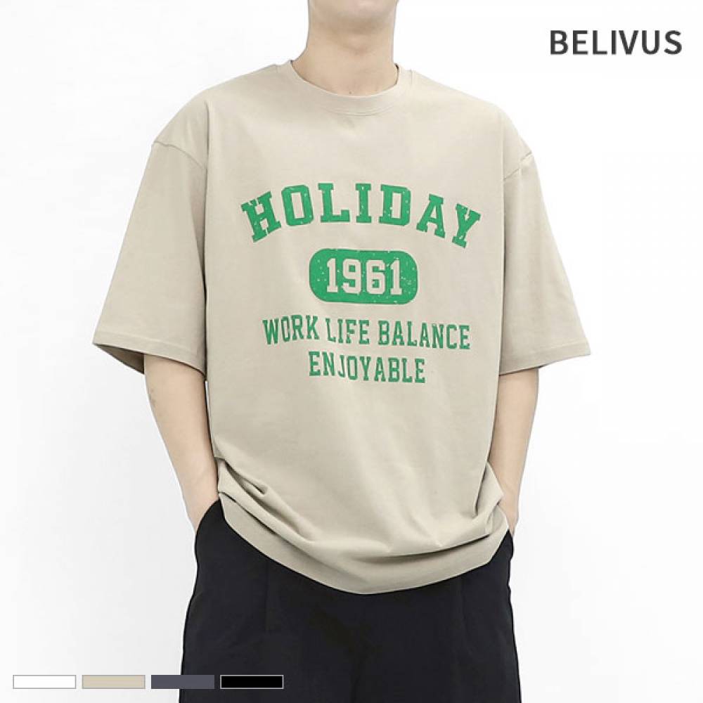 빌리버스 남자 반팔티 BBN127 라운드 여름 티셔츠