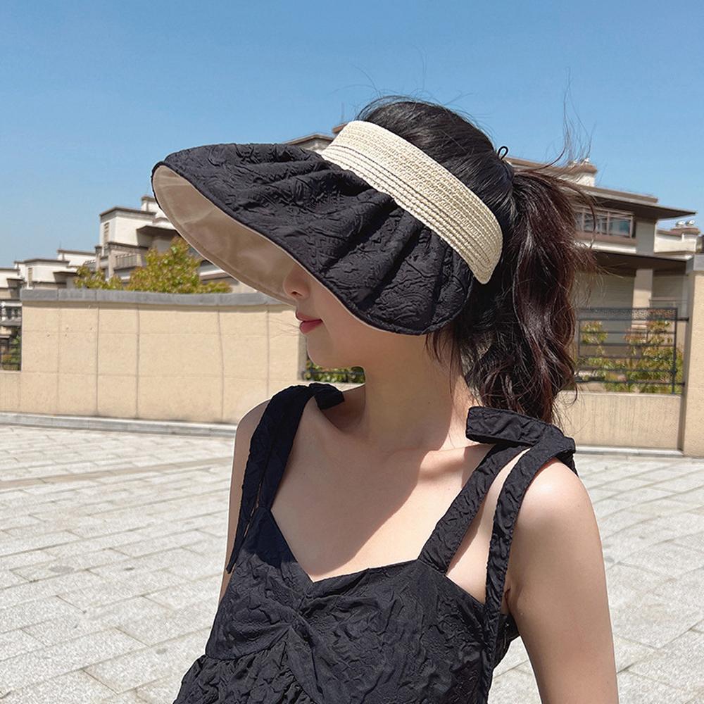 여성 여름 선캡 모자 햇빛 자외선 차단 썬캡 블랙