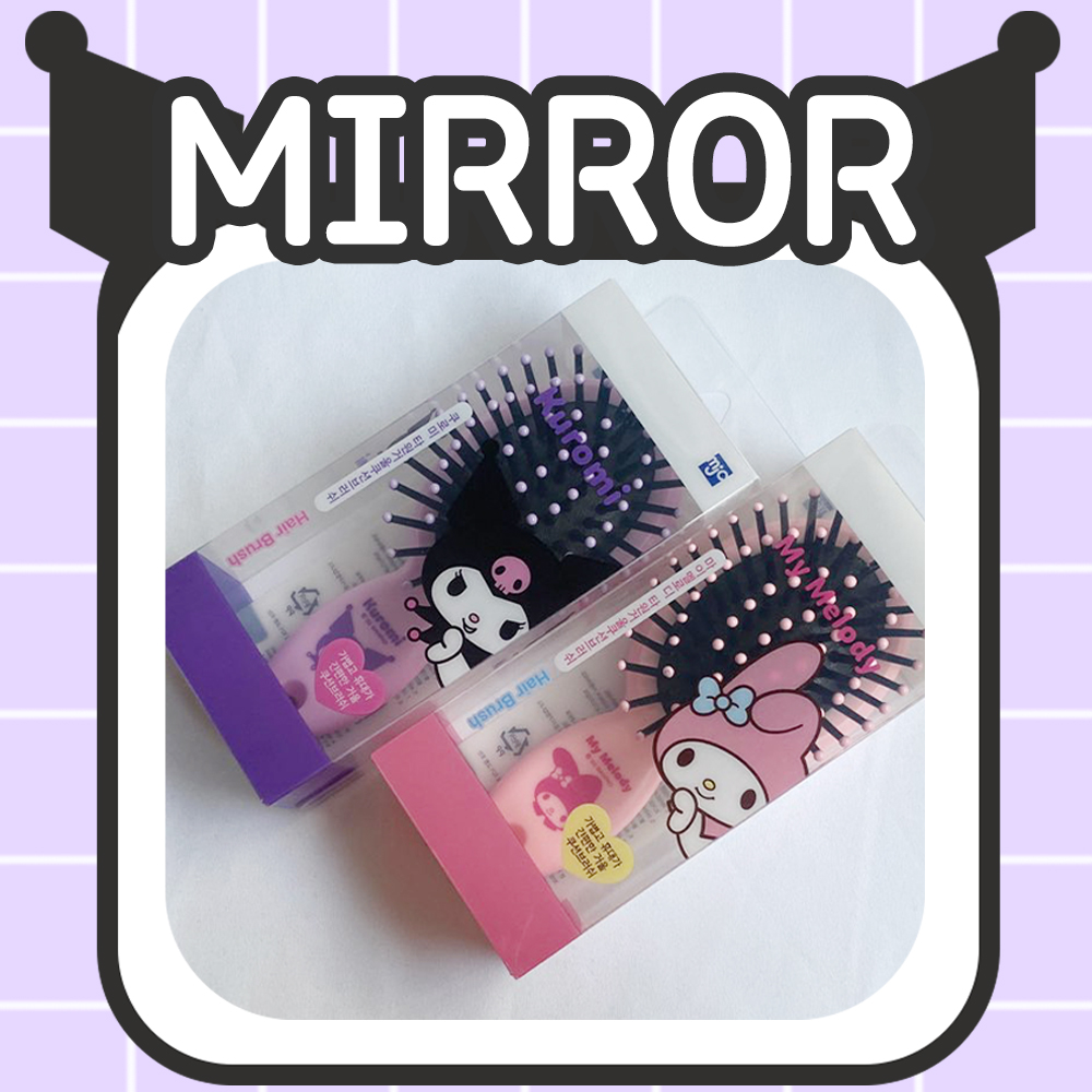 산리오 쿠로미 마이멜로디 원형 거울 브러쉬 2Colors