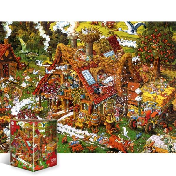 1500조각 직소퍼즐 - 즐거운 농장 (삼각케이스)(유액없음)(헤야)