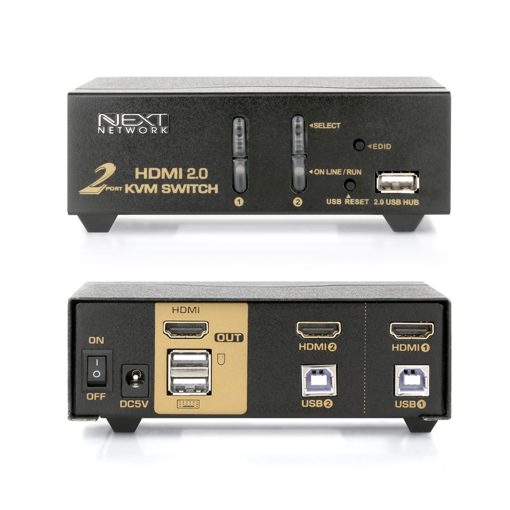2포트 USB HDMI KVM 스위칭허브 1080P 선택기