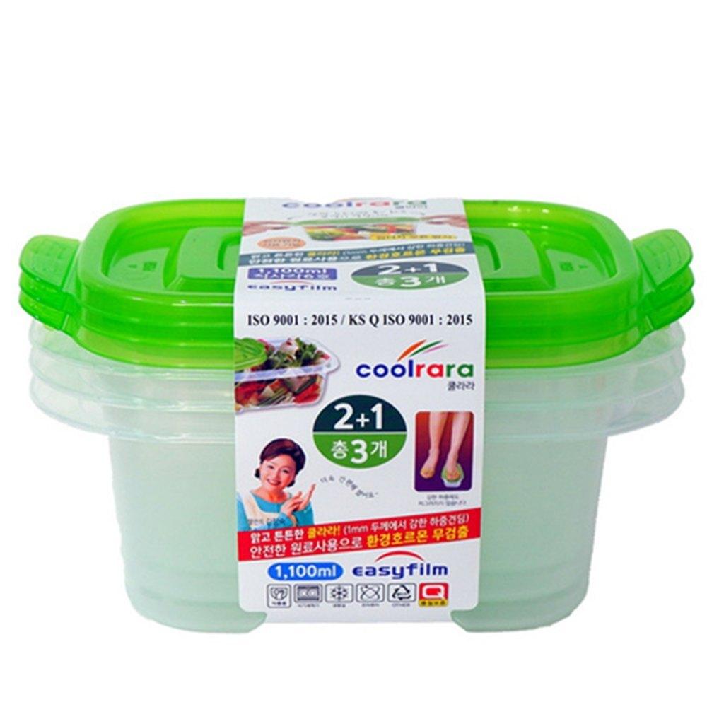 쿨라라 직사각 밀폐용기 6호 1100ml x 3개