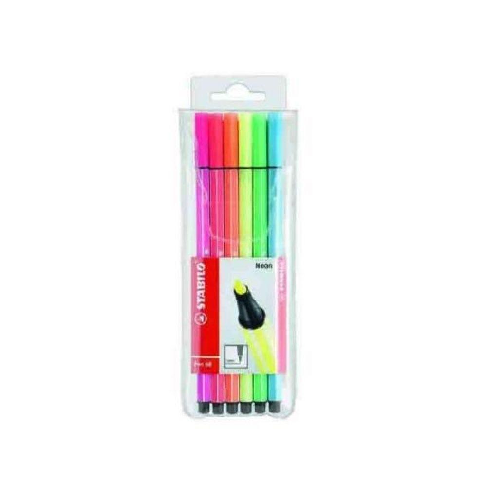 스타빌로 펜육팔 Pen68 컬러펜 컬러 6색세트 형광사인펜 형광펜(제작 로고 인쇄 홍보 기념품 판촉물)