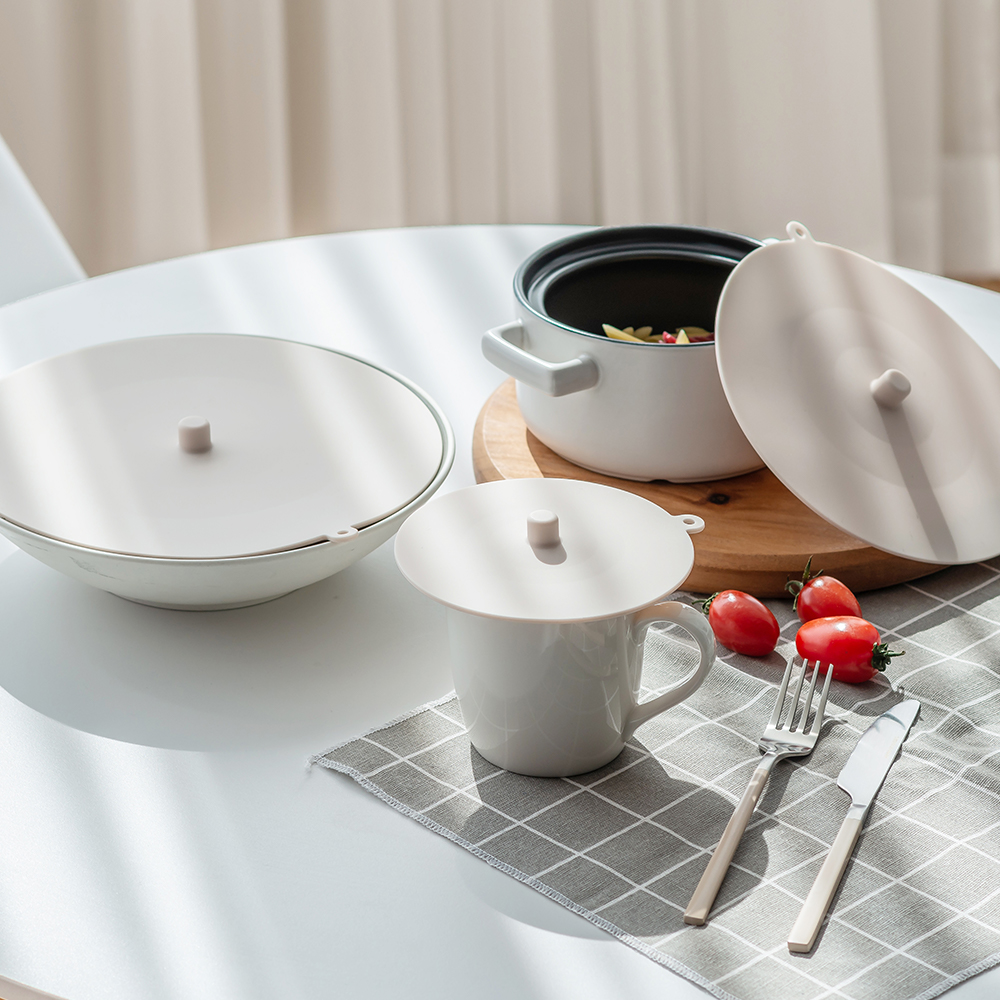 국산 실리콘 덮개 뚜껑 다용도 음식 접시 커버 18cm
