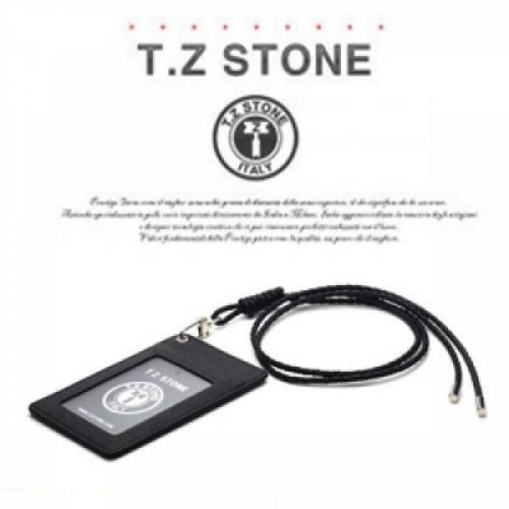티지스톤-TZ1D208 사피아노 블랙 목걸이형 카드지갑(투명창)