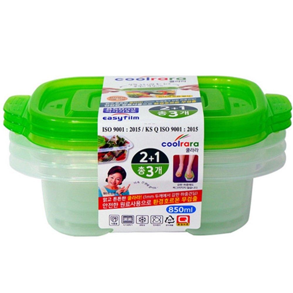 쿨라라 직사각 밀폐용기 5호 850ml x 3개