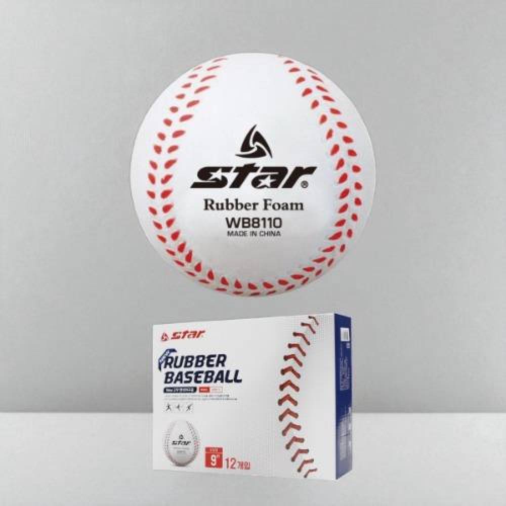 스타 뉴 연식 야구공 x 12p 고무 연식야구공  부드러운 소재 연습용 공