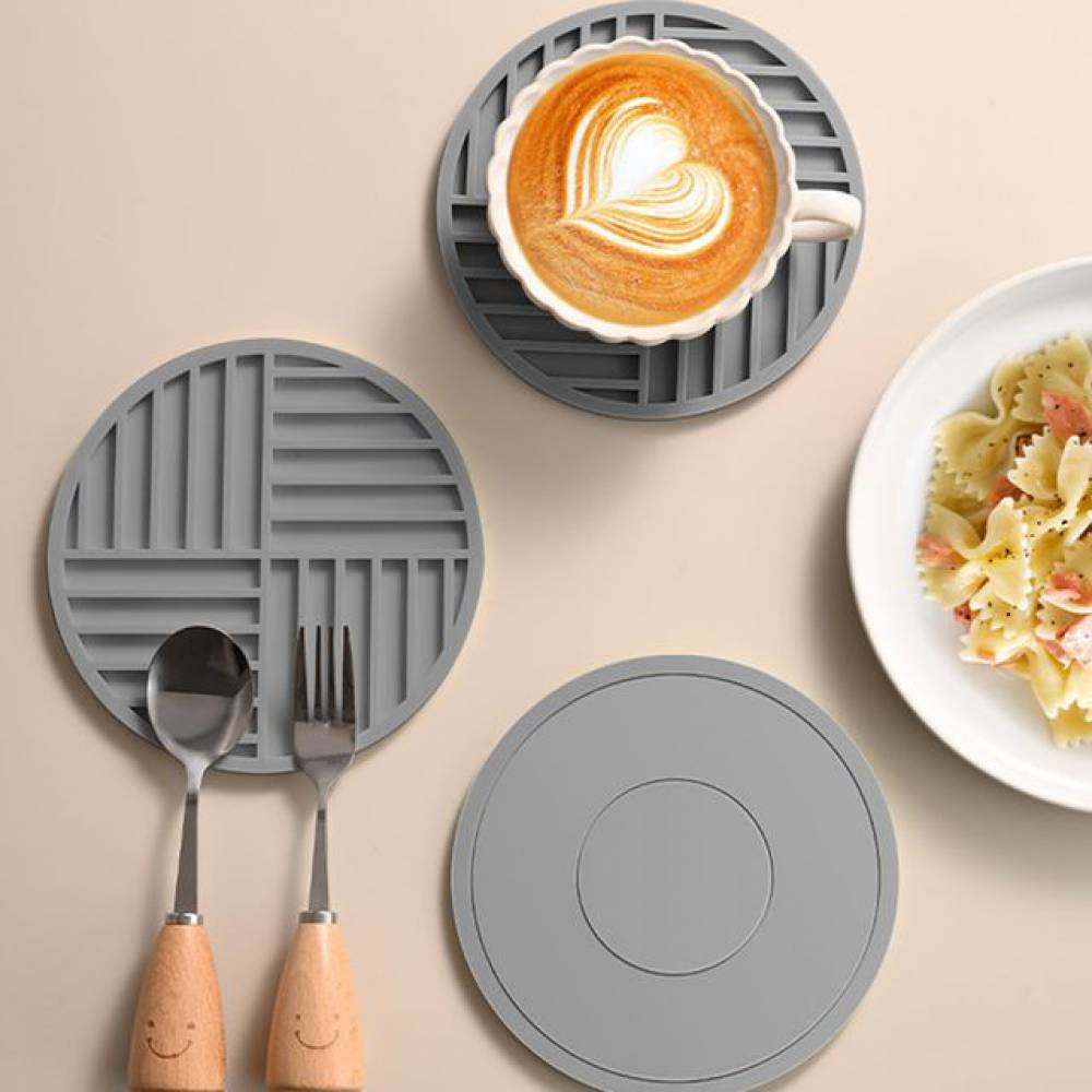 2기능 실리콘 냄비받침 대 컵받침 받침대 방열 패드