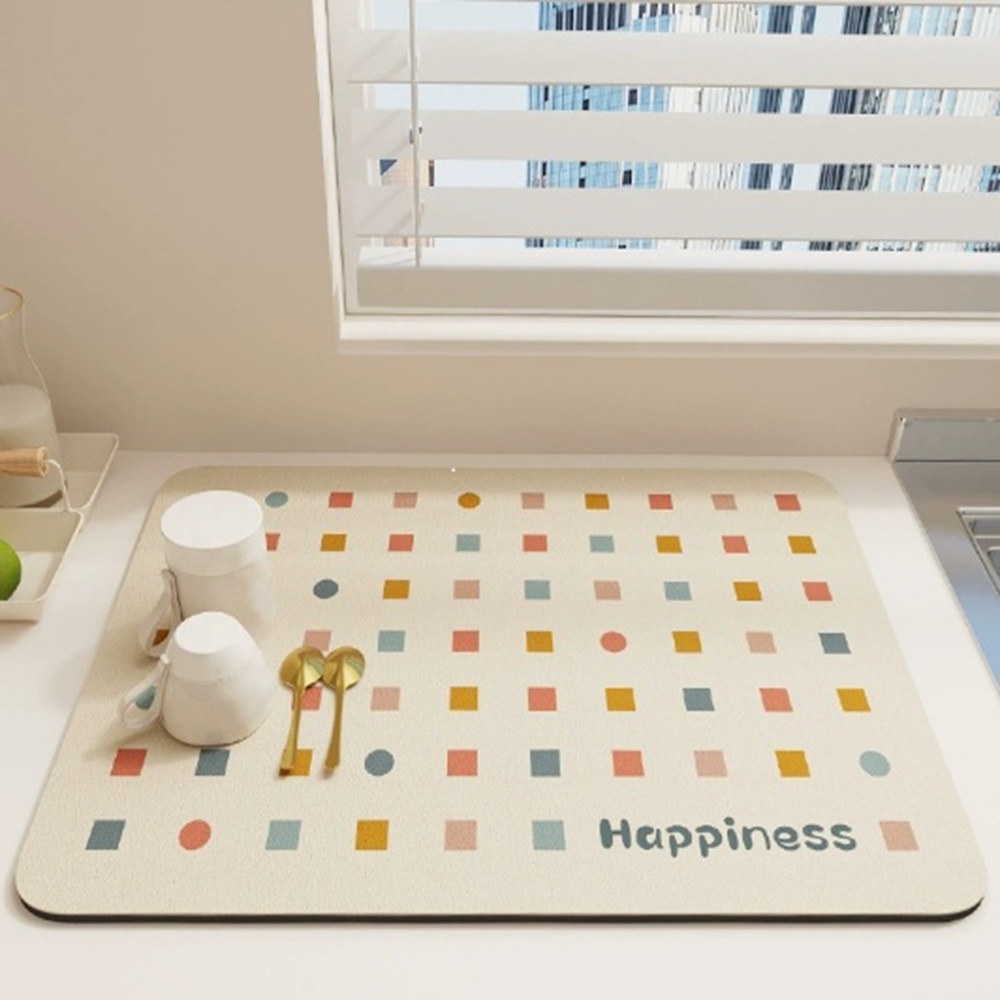 설거지 식기 건조 드라잉 매트 HAPPINESS
