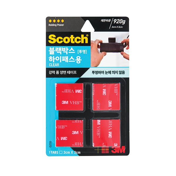 3M 스카치 블랙박스 하이패스용 강력 폼 양면 테이프 CLT33 (3x3cm)(제작 로고 인쇄 홍보 기념품 판촉물)