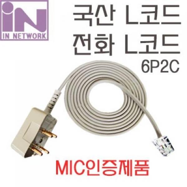 IN-L코드-2M 6P2C L코드 전화 케이블 2M