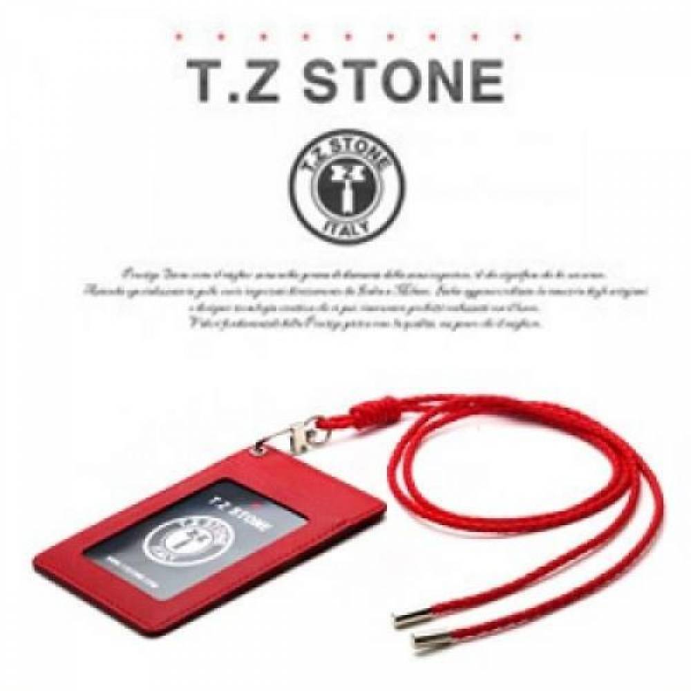 티지스톤-TZ1D205 사피아노 레드 목걸이형 카드지갑(투명창)