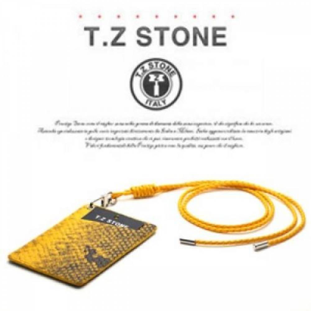 티지스톤-TZ1D224 뱀피 옐로우 목걸이형 카드지갑(사선형)