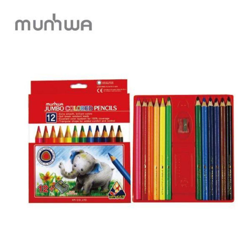 문화 점보 12색 색연필 어린이 색연필 미술놀이(제작 로고 인쇄 홍보 기념품 판촉물)