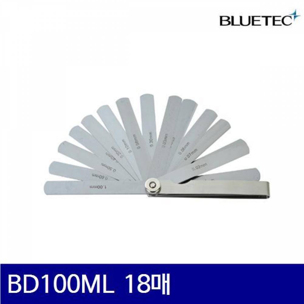 블루텍 4014588 두께게이지 BD100ML 18매 0.02-1.00mm (1EA)
