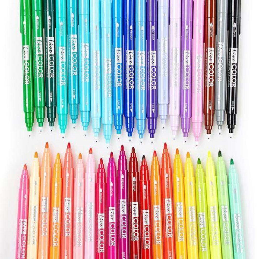 모나미 라이브칼라 사인펜 싸인펜 색상선택 가능 트윈라이너 컬러펜(제작 로고 인쇄 홍보 기념품 판촉물)