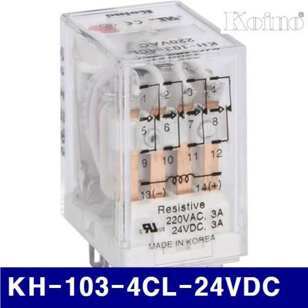 건흥전기 7862056 미니어처 파워 릴레이 KH-103-4CL-24VDC LED내장형 4C (10EA)
