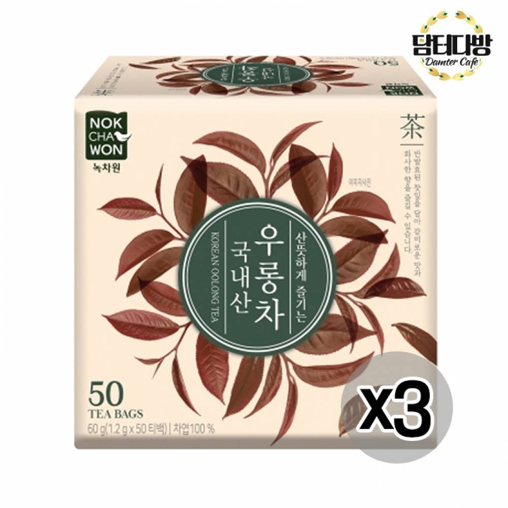 녹차원 국내산 우롱차 50T X3