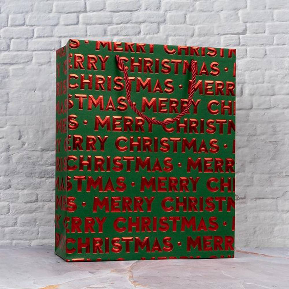 크리스마스 3D 금박 쇼핑백 종이가방 M (10개 1세트)