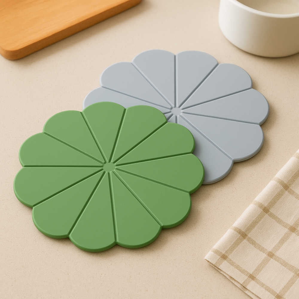 플라워 실리콘 냄비받침 컵받침 받침대 방열 패드