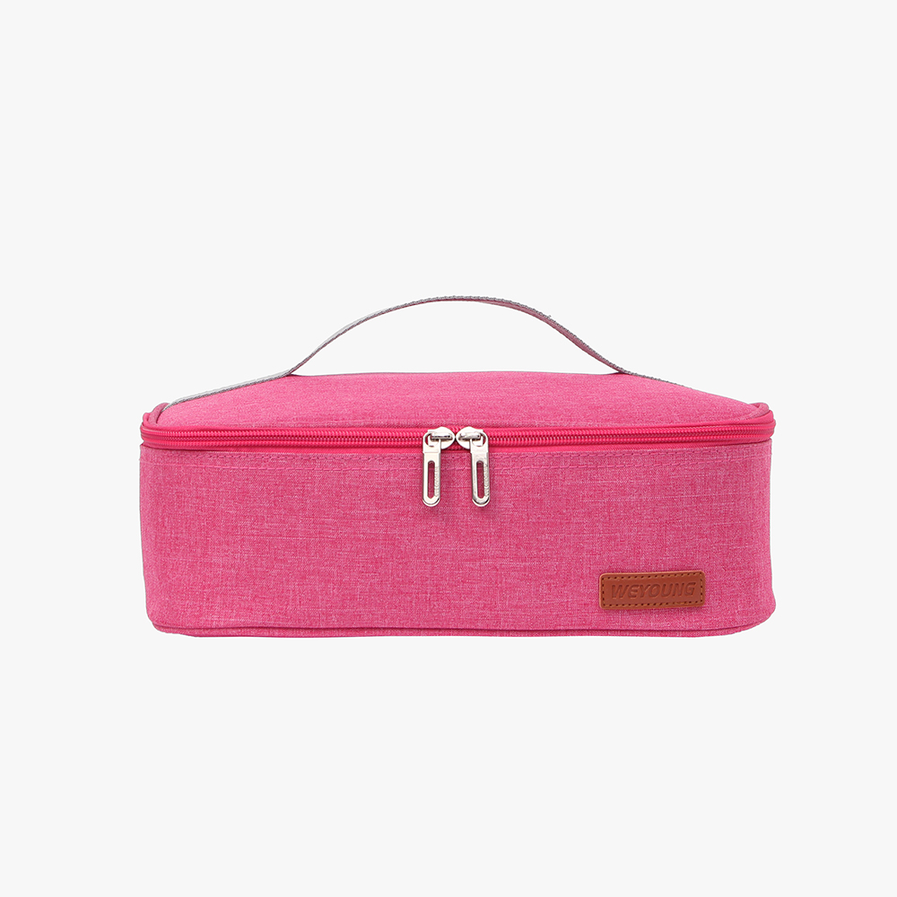 컴팩트 사각 보온보냉 도시락 가방 식판 런치백 핑크