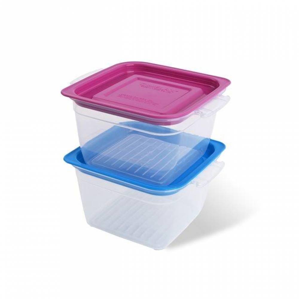 국산 PP 전자레인지용기 전자렌지 야채 계란찜 라면용기 2P