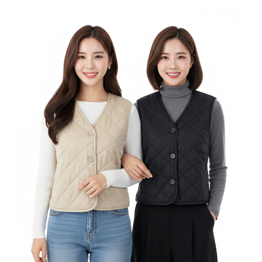 일본 직수입 겨울 여성용 핫팩 온열 조끼(블랙)