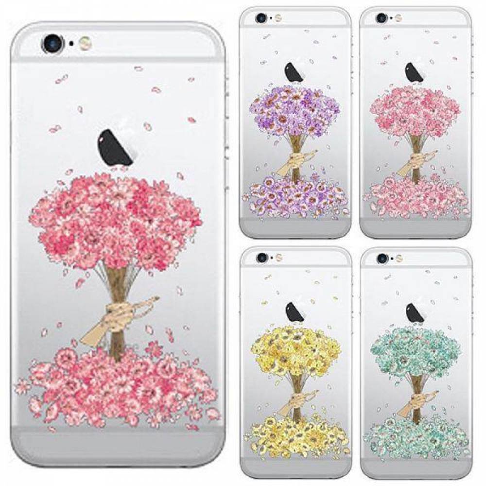 아이폰6플러스 꽃다발 투명 젤리 케이스