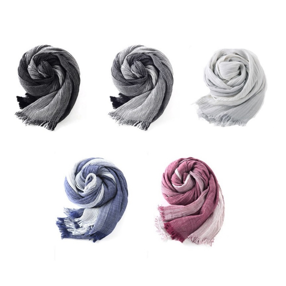 잔솔 가을 여자 롱머플러 그라데이션 남자 면 목도리 -싸게팔자