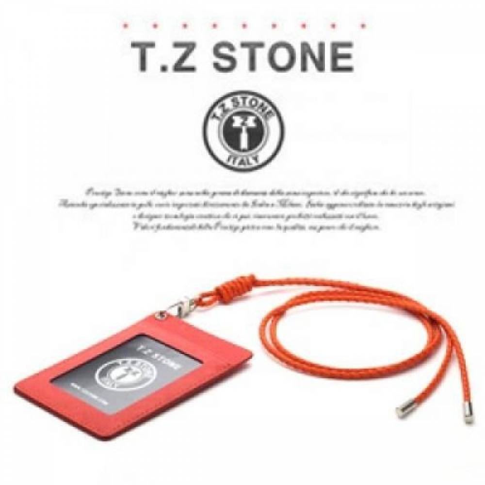 티지스톤-TZ1D214 사피아노 오렌지 목걸이형 카드지갑(투명창)