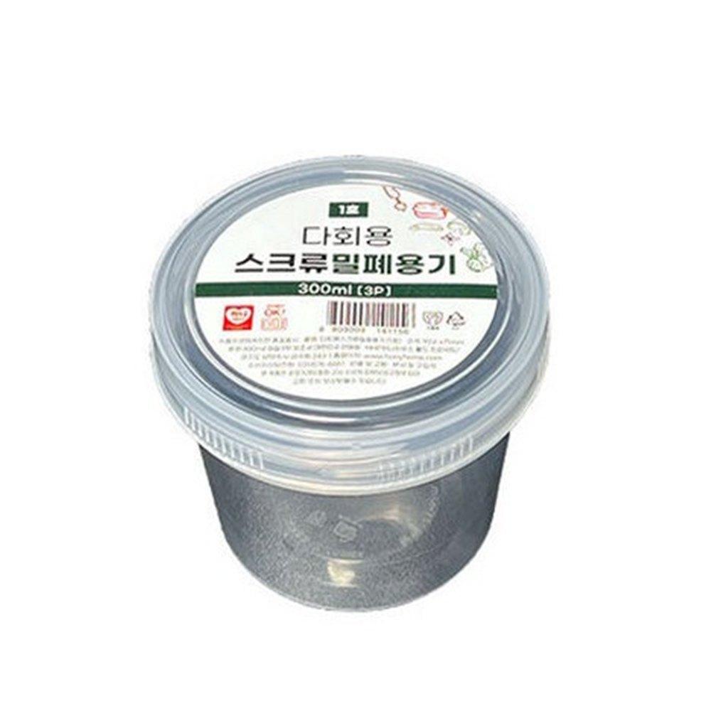 다회용 스크류 밀폐용기 1호 300ml x 3P