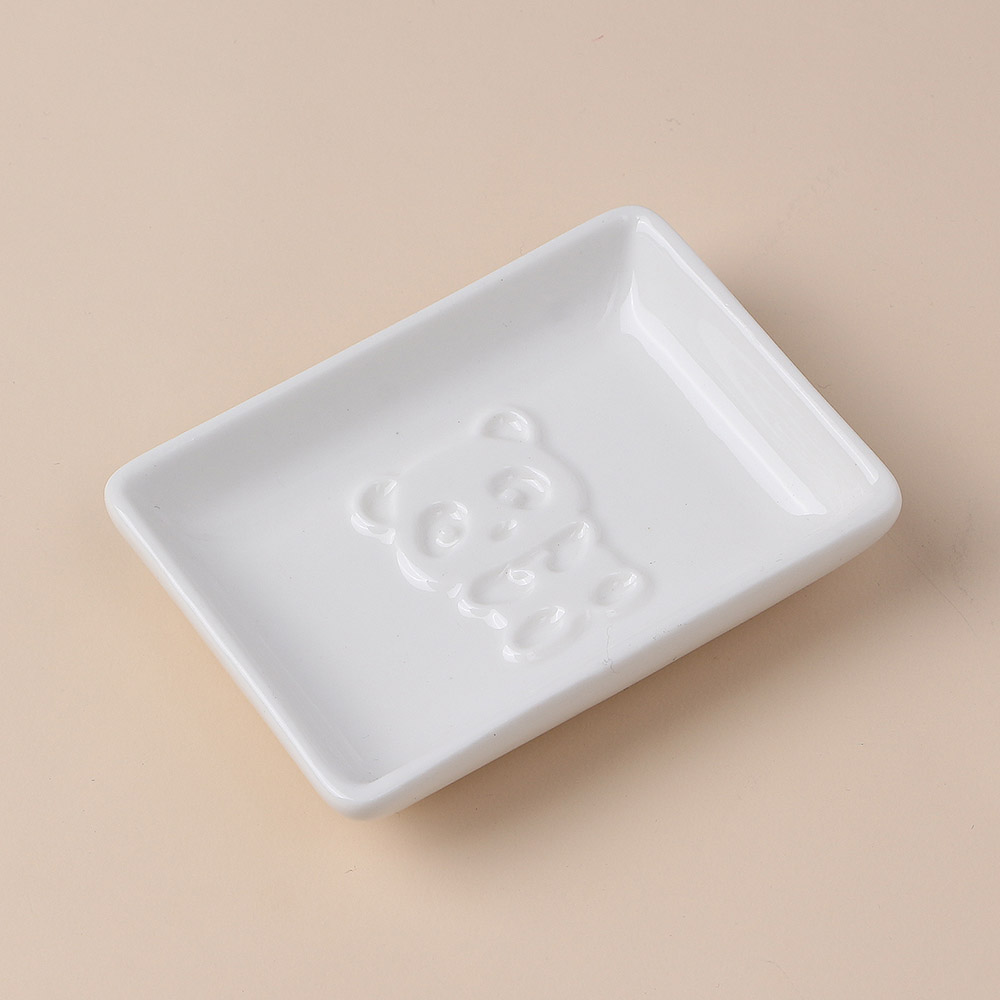 푸드냠냠 도자기 입체 소스그릇(사각판다D) 초장기