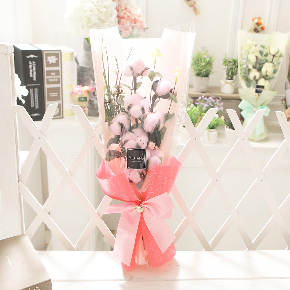 코튼플라워 핑크 졸업식 꽃다발 생일 기념일 선물