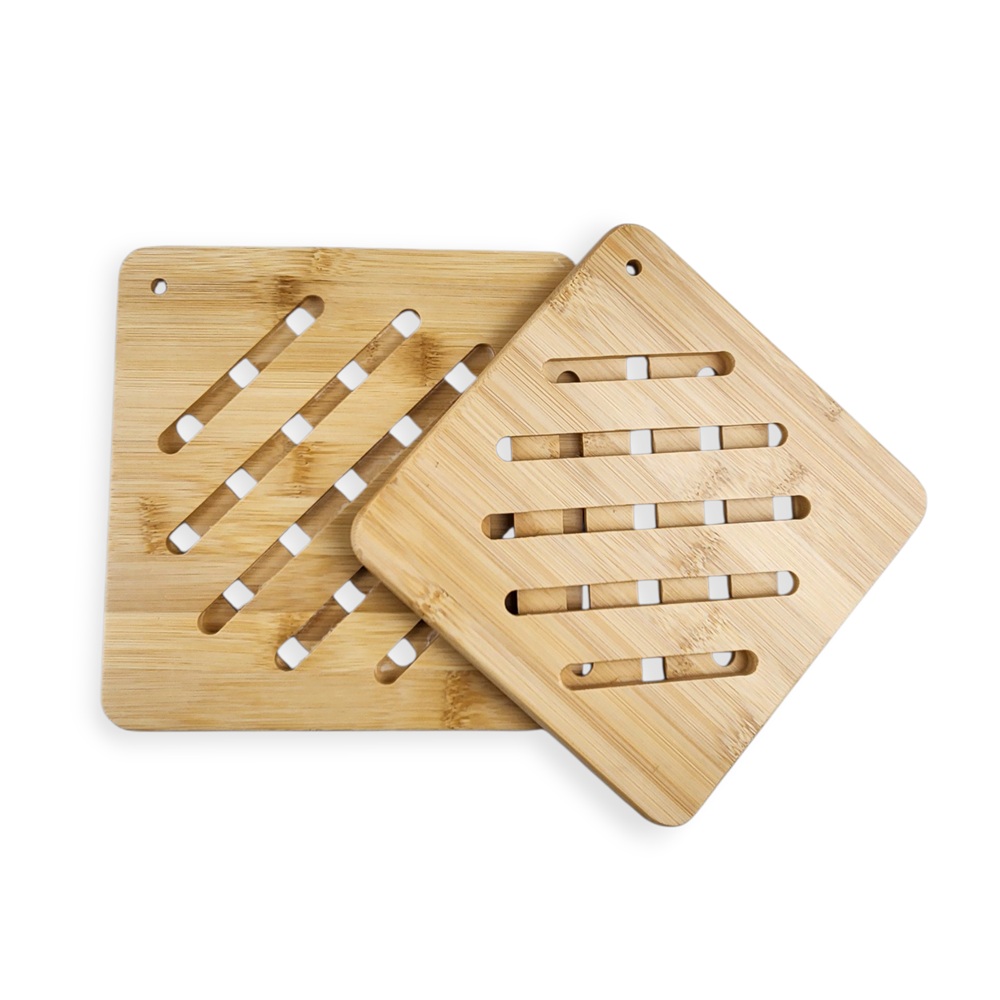 사각 두꺼운 대나무 냄비받침 18cm 20cm