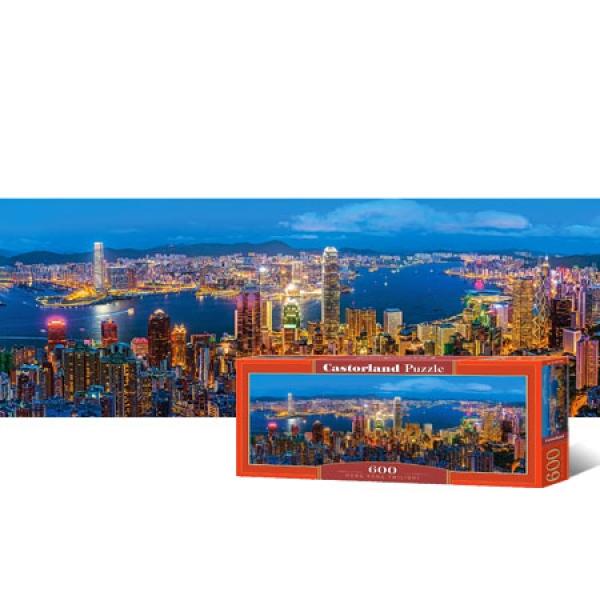 600조각 직소퍼즐 - 빅토리아 피크에서 바라본 아름다운 홍콩의 야경 (파노라마)(유액없음)(캐스토랜드)