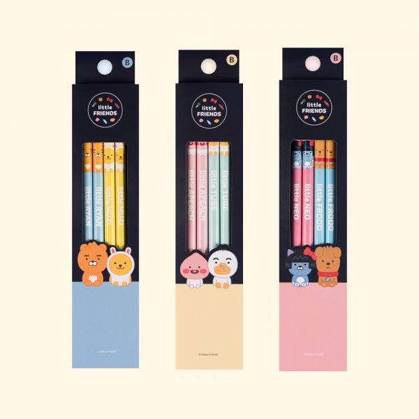 카카오 프렌즈 리틀 프렌즈 4본 연필 세트(제작 로고 인쇄 홍보 기념품 판촉물)