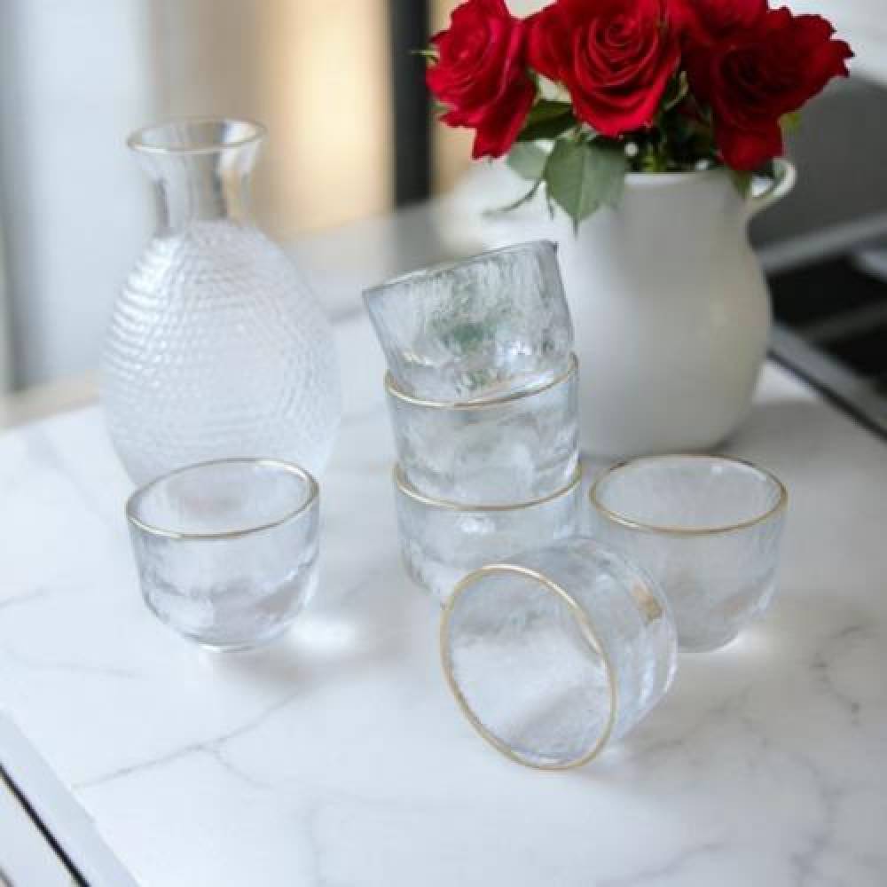 사케잔 베르 골드라인 사케 전통주 잔 6개 세트 사케병 술병