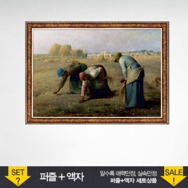 1000피스 직소퍼즐 이삭줍기 앤틱골드 액자세트