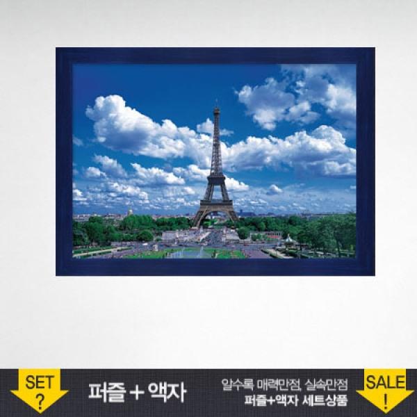 1000피스 직소퍼즐 에펠탑 우드블루 액자세트