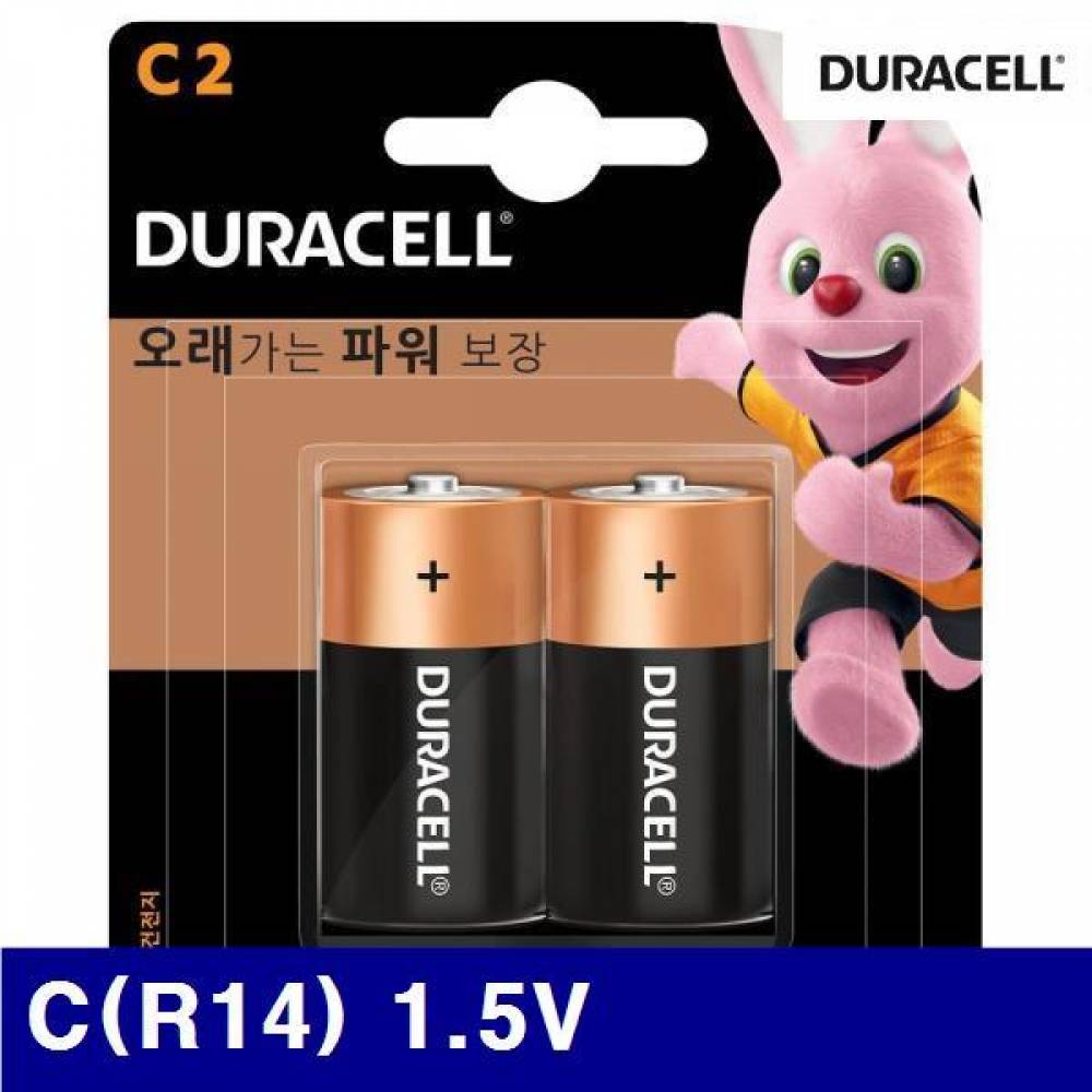듀라셀 1421121 알카라인건전지 C(R14) 1.5V 1판(2EA) (10판)