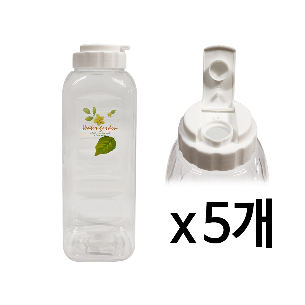 허브 사각물병(1.2L)x(5개) 플라스틱물병 냉장고물병