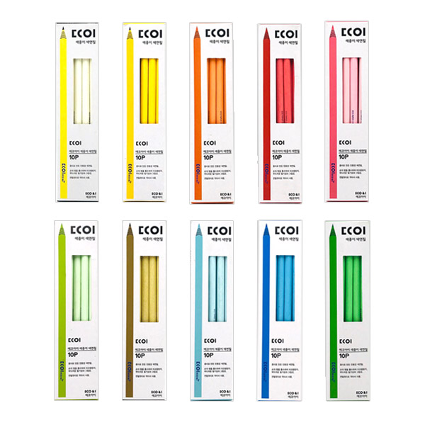 에코아이 색종이 색연필 10개입(제작 로고 인쇄 홍보 기념품 판촉물)